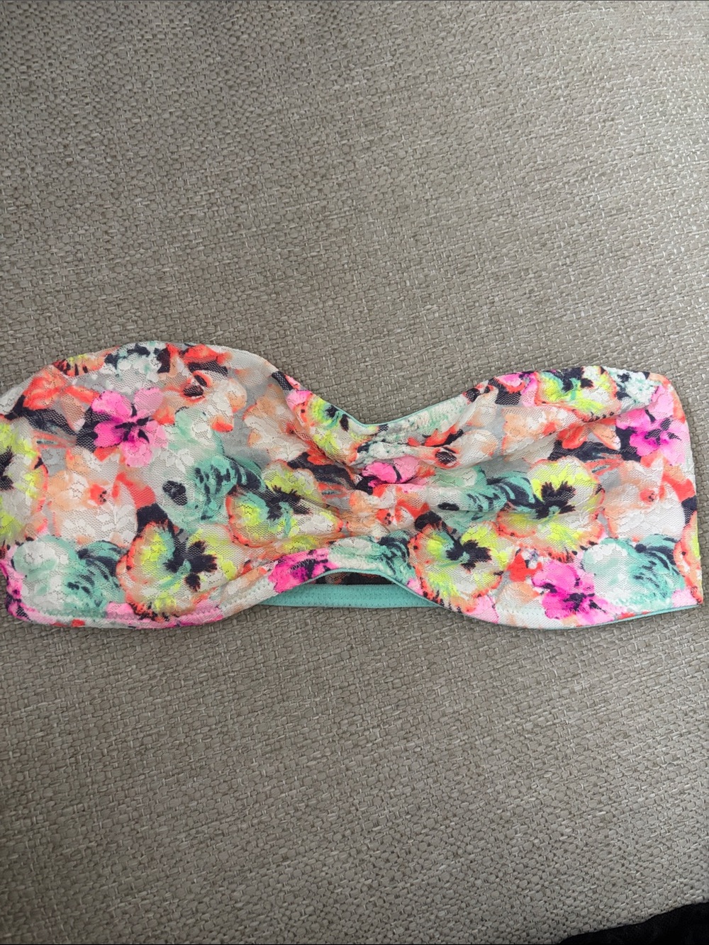 Victoria’s Secret PINK - Strapless Floral Bandeau Top - Neon Multicolor